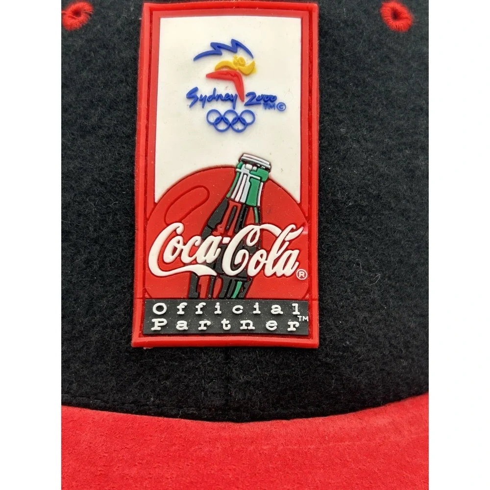 Sydney 2000 Olympic Games Cap Coca-Cola Coke Hat Wool & Suede‎ Vintage 1996